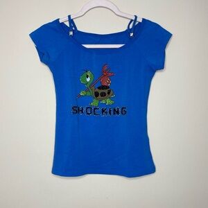 Vintage Y2K rhinestone turtle top 💚